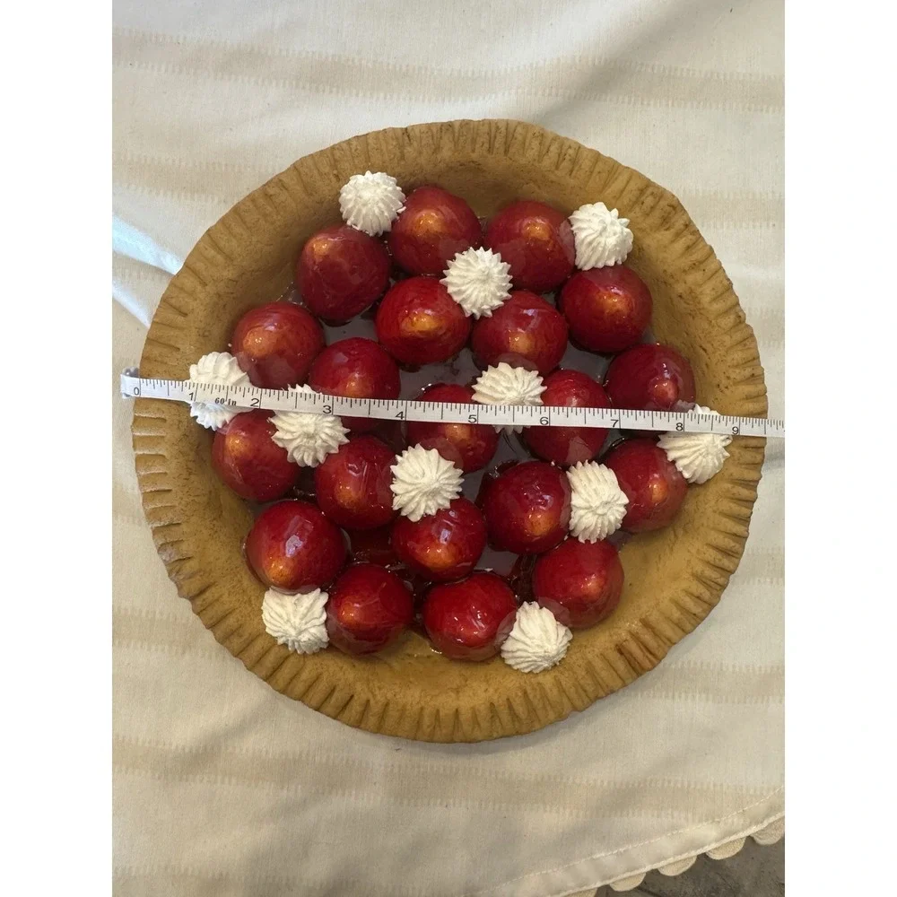 Fake Pie Creamy Strawberry Glaze Faux Pie Golden Crust 9.5 in Whip Cream Crust